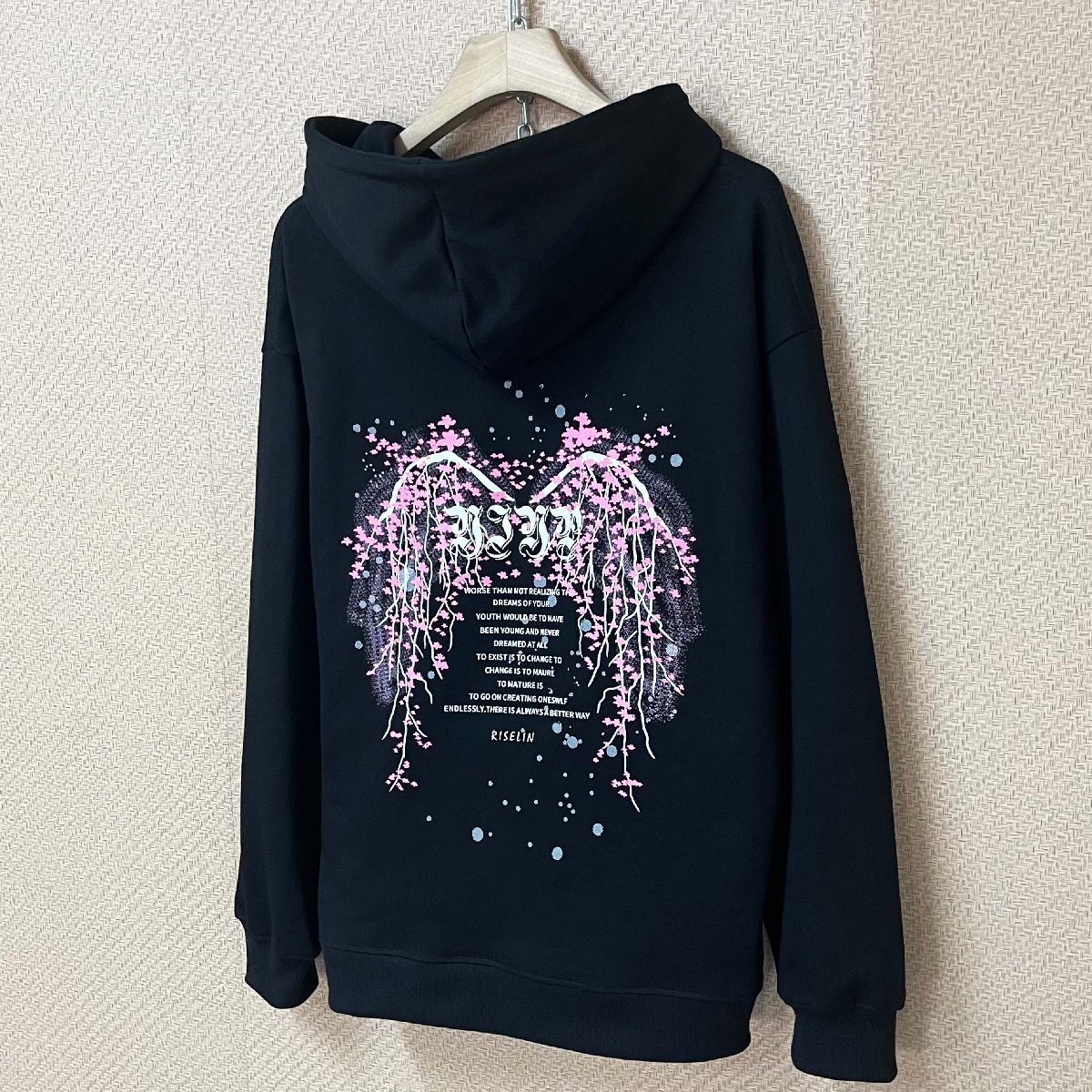新作ヨーロッパ製※定価4万◆ブルガリア発※RISELIN パーカー エジプト綿100％ ソフト ウィング 花柄 人気 トップス スウェット L/48_画像8