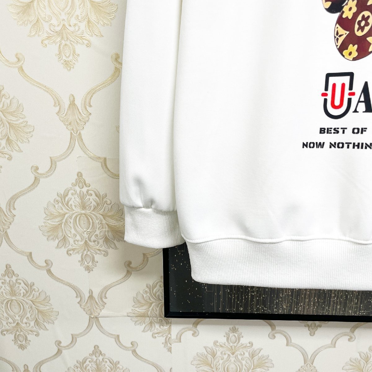 高級EU製&定価4万◆UABONI*Paris*トレーナー*ユアボニ*パリ発◆綿100% 高級 モノグラム クマ トップス カットソー トレンド 日常着 L/48_画像5