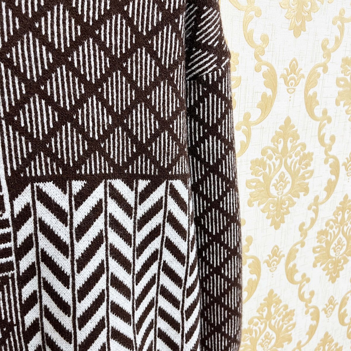 EU製＆定価4万◆UABONI*ユアボニ*セーター*ユアボニ*パリ発◆ウール混 ソフト パッチワーク 幾何学模様 トップス トレーナー カジュアル L_画像8