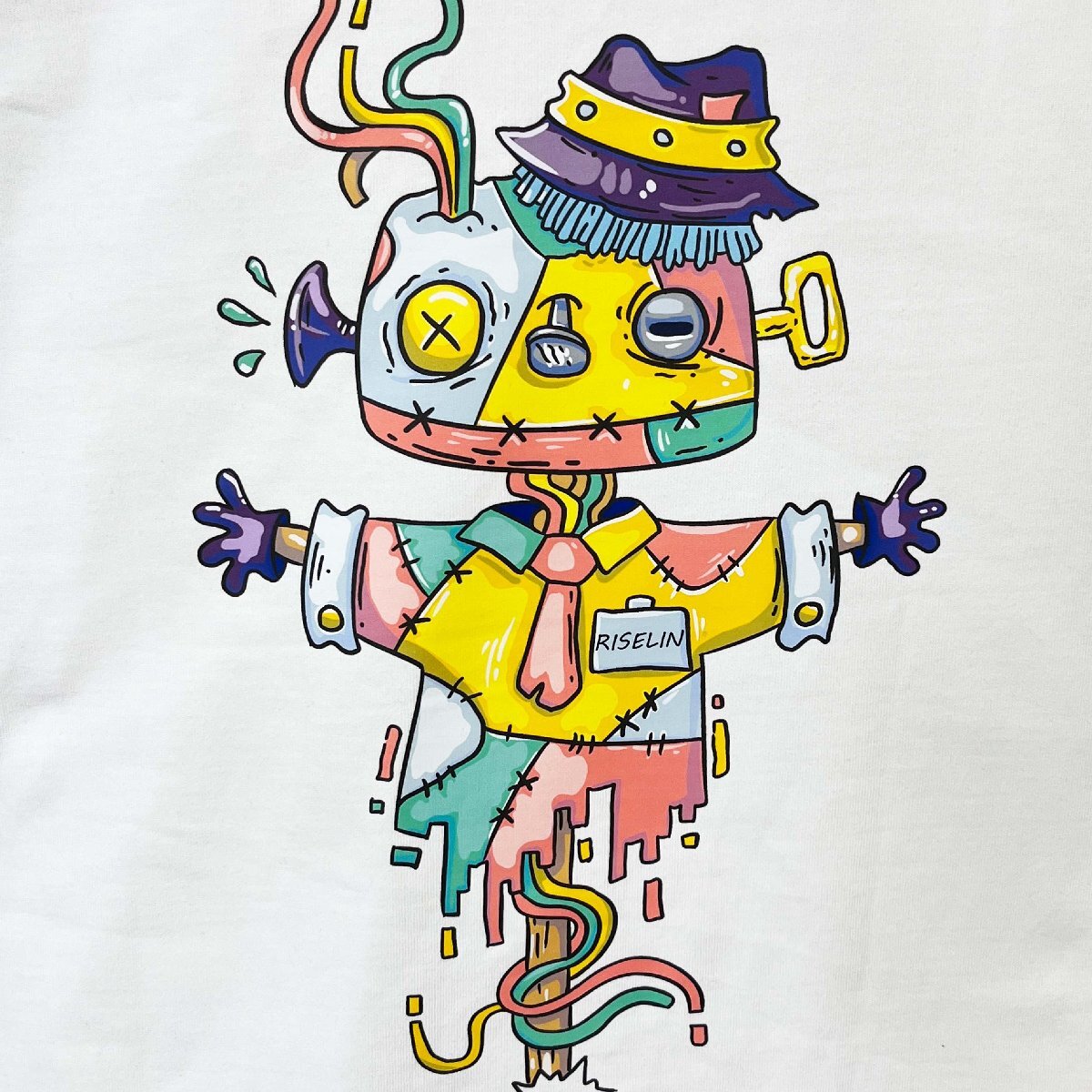 人気ヨーロッパ製※定価4万◆ブルガリア発※RISELIN パーカー コットン100％ 柔らか 遊び心 かかし ゆったり スウェット カジュアル 2XL/52_画像5