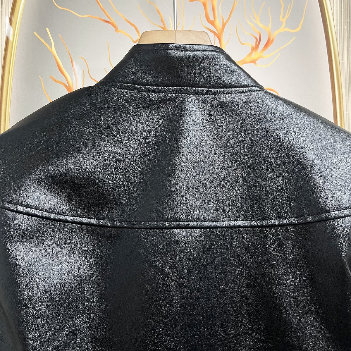 個性EU製＆定価12万◆UABONI*ユアボニ*レザージャケット*フランス*パリ発◆防水 PUレザー アメカジ ライダース カッコイイ バイク M/46_画像5