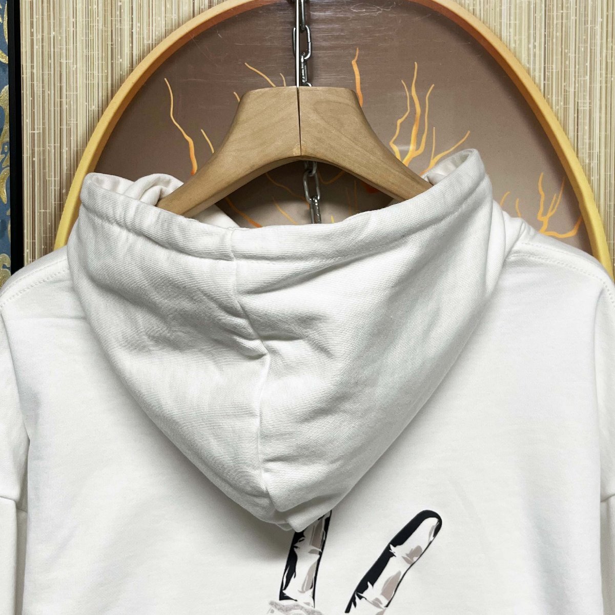 定価4万★christian milada・ミラノ発・パーカー★綿100％ 個性 柔らか 保温 プリント ゆったり スウェット 長袖 カジュアル 春秋 XL/50_画像4