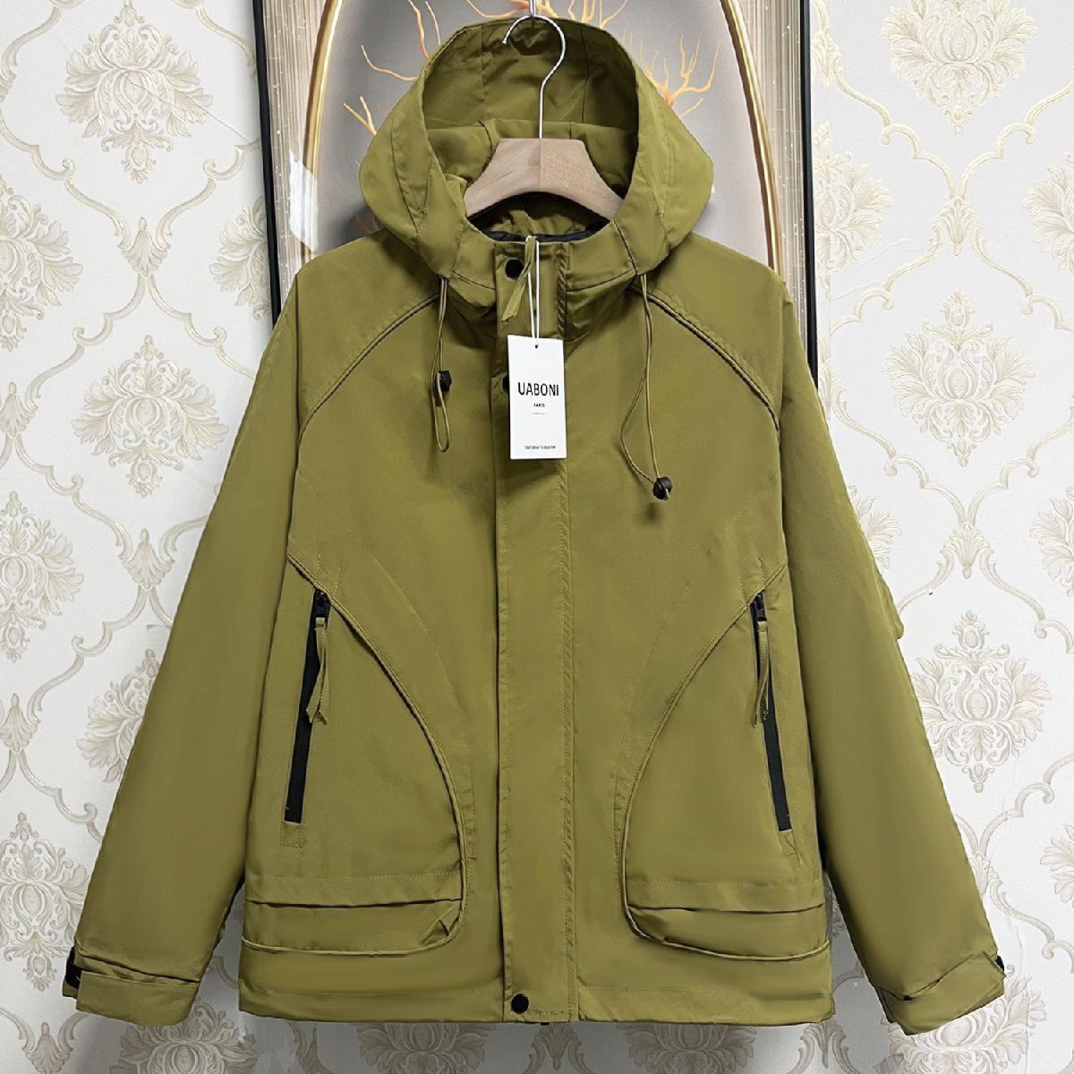個性EU製&定価6万◆UABONI*Paris*ジャケット*ユアボニ*パリ発◆防風 保温 撥水加工 カジュアル アウター マウンテンパーカー 登山服 M/46_画像1
