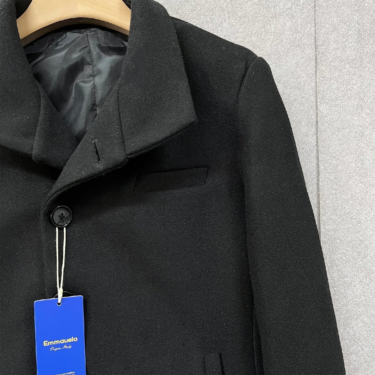 一枚限定・テーラードジャケット 定価7万◆Emmauela・イタリア・ミラノ発◆カシミヤ 無地 スリム 洗練 ビジネス 通勤 レディース 2XL/52_画像6