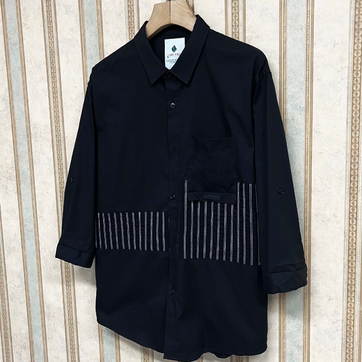  шт . обычная цена 2 десять тысяч FRANKLIN MUSK* America * New York departure рубашка шелк . освежение полоса рисунок 7 минут рукав . воротник рубашка casual размер 1