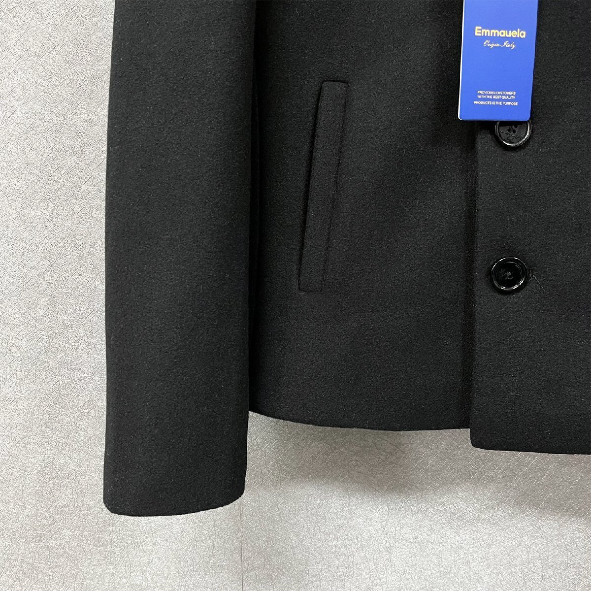 一枚限定・テーラードジャケット 定価7万◆Emmauela・イタリア・ミラノ発◆カシミヤ 無地 スリム 洗練 ビジネス 通勤 レディース 2XL/52_画像7