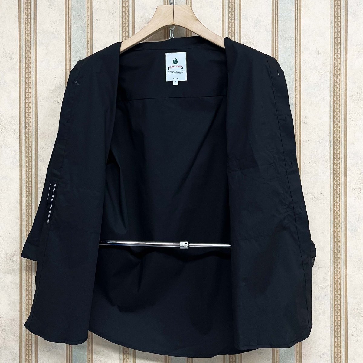  шт . обычная цена 2 десять тысяч FRANKLIN MUSK* America * New York departure рубашка шелк . освежение полоса рисунок 7 минут рукав . воротник рубашка casual размер 1