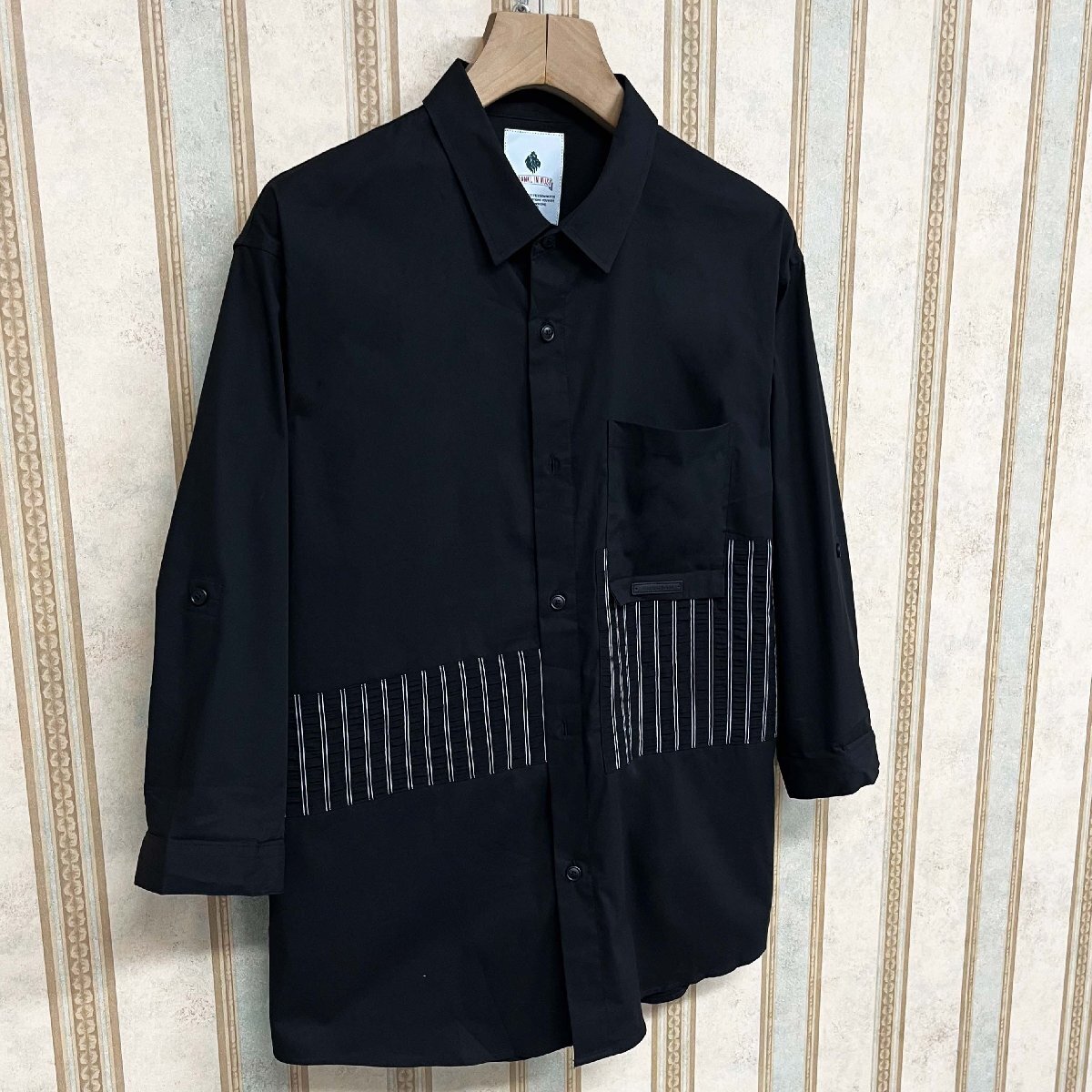  шт . обычная цена 2 десять тысяч FRANKLIN MUSK* America * New York departure рубашка шелк . освежение полоса рисунок 7 минут рукав . воротник рубашка casual размер 1