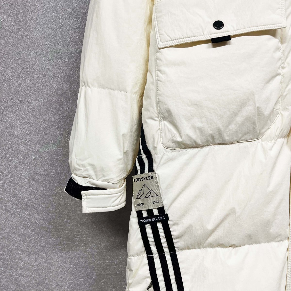 高級・ダウンジャケット 定価11万◆Emmauela・イタリア・ミラノ発◆ダックダウン90% 防風 軽量 ソフト 防寒 アウター ロング丈 XL/50_画像7