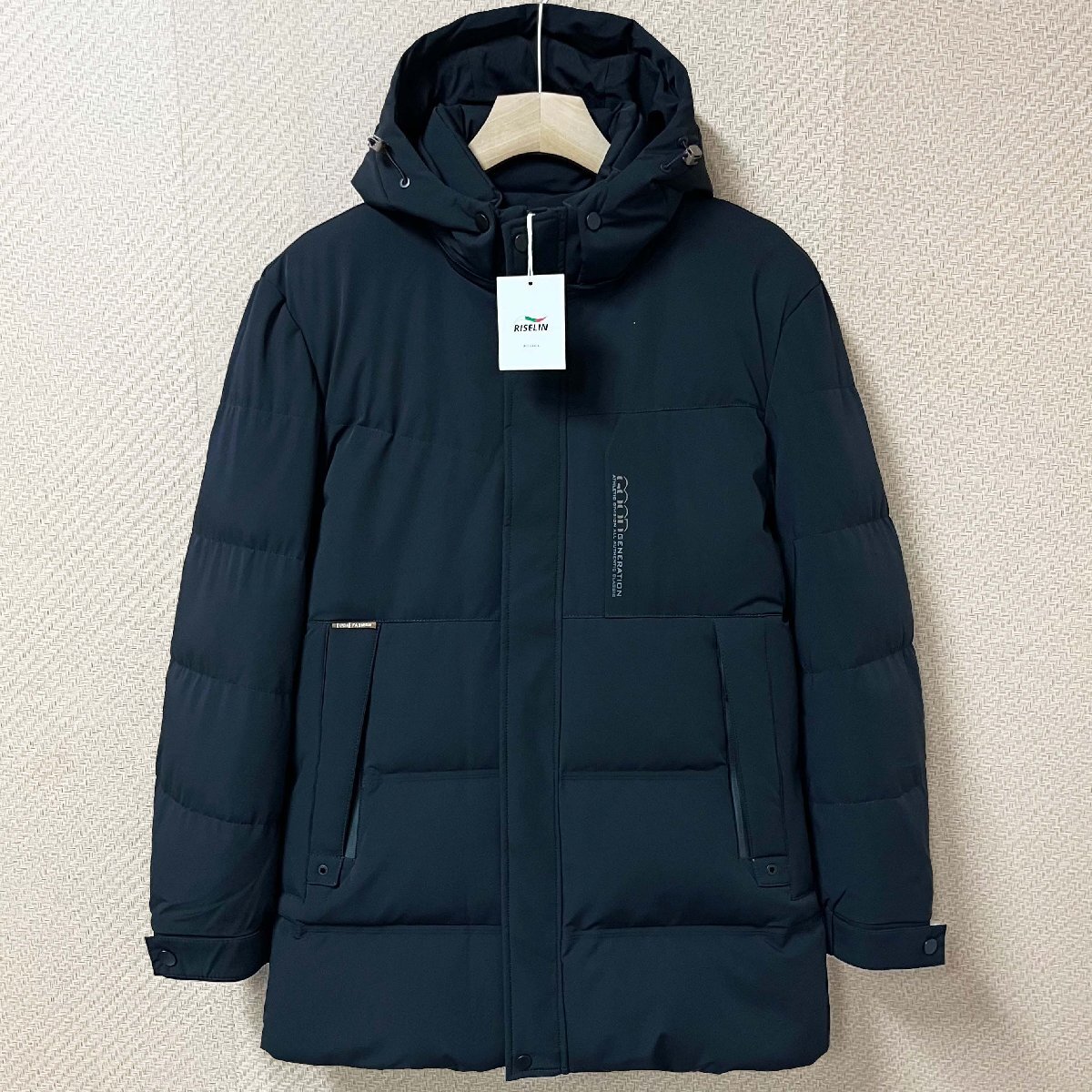高級ヨーロッパ製※定価10万◆ブルガリア発※RISELIN ダウンジャケット ダックダウン90% 暖かい 防風 アウター コート カジュアル 2XL/52_画像1