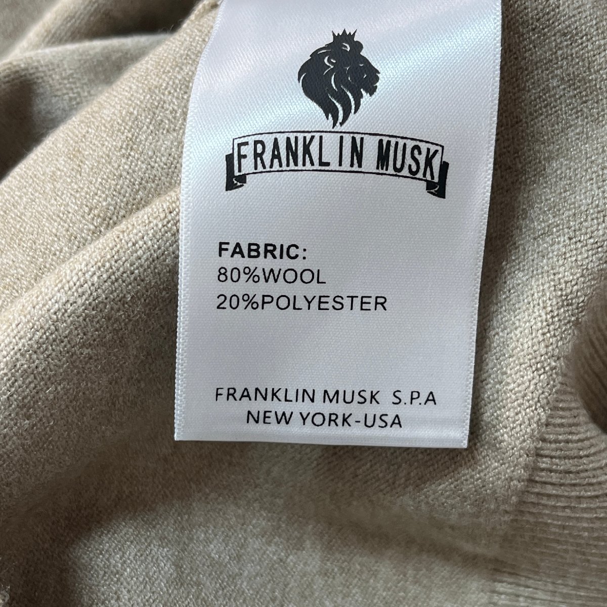 定番 定価3万 FRANKLIN MUSK・アメリカ・ニューヨーク発 ニットベスト ウール混 柔らか vネック シンプル 袖なし カジュアル サイズ3_画像10