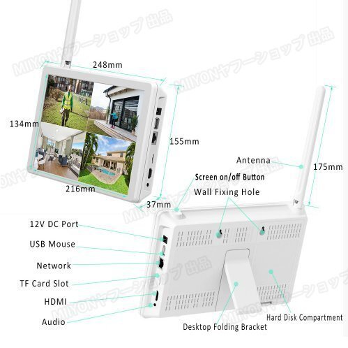 WiFi kit дисплей имеется беспроводной монитор комплект WiFi NVR видео комплект беспроводной монитор комплект lhw116