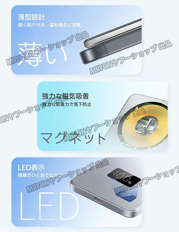 PSE беспроводной / проводной зарядка магнит мобильный аккумулятор мобильный зарядное устройство беспроводной зарядка Type-C порт мощность L/Apple Watch/AirPods зарядка соответствует hw256