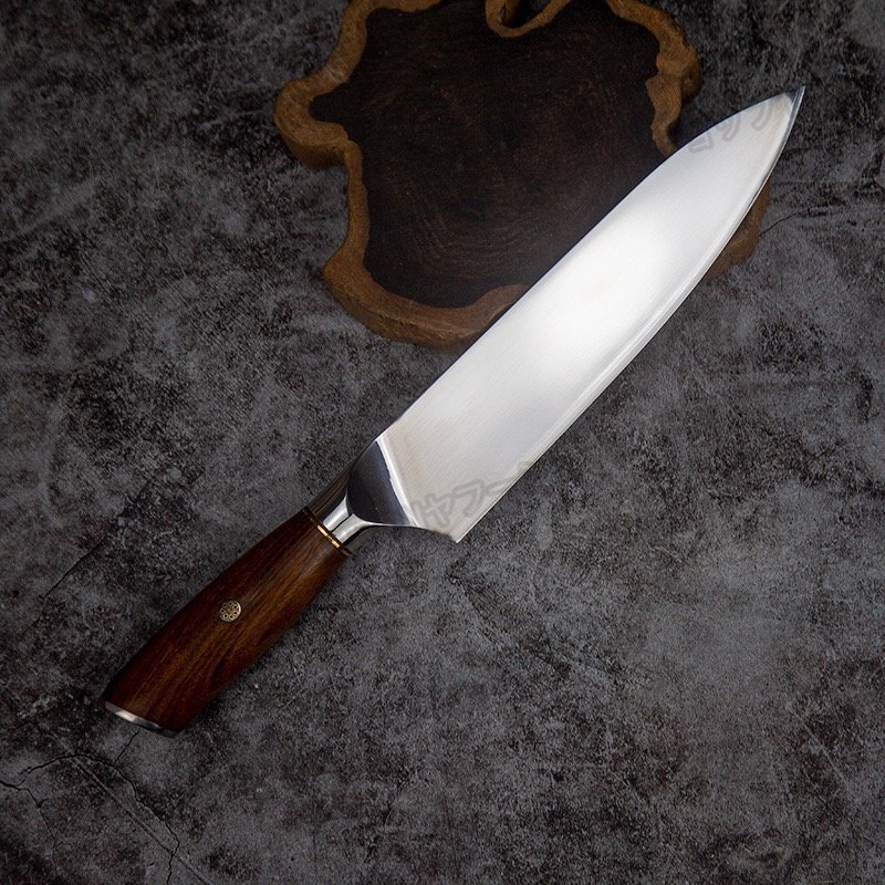 M390 刺身包丁 ダマスカス牛刀 牛刀包丁 75層鋼乱波紋ダマスカス包丁 全長337mm 刃渡り210mm 万能包丁 タガヤサンハンドル 高級 lhw090_画像4