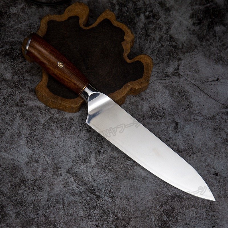 M390 刺身包丁 ダマスカス牛刀 牛刀包丁 75層鋼乱波紋ダマスカス包丁 全長337mm 刃渡り210mm 万能包丁 タガヤサンハンドル 高級 lhw090_画像3