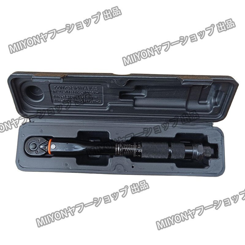 黒 5-25 トルクレンチ バイク 1/4 レンチ プリセット型 工具 整備 ロードバイク オイル交換 プラグ交換 自転車 自動車 ケース有り lhw259_画像9