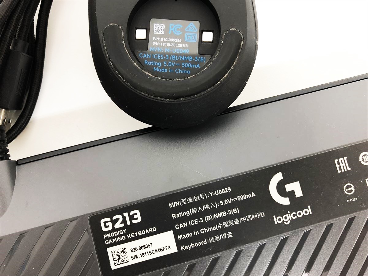 【1円】Logicool ゲーミングキーボード/マウス まとめ売り セット G213 PRODIGY G403 未検品ジャンク ロジクール D10-279jy/G4_画像5