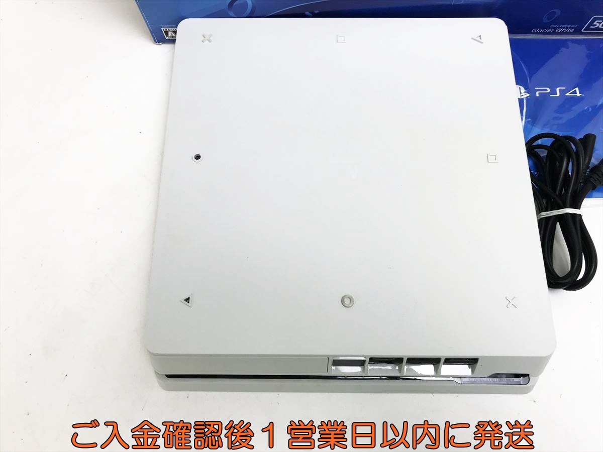 【1円】PS4 本体/箱 セット 500GB ホワイト SONY PlayStation4 CUH-2100A 初期化/動作確認済 プレステ4 FW12.00 N08-107tt/G4_画像3