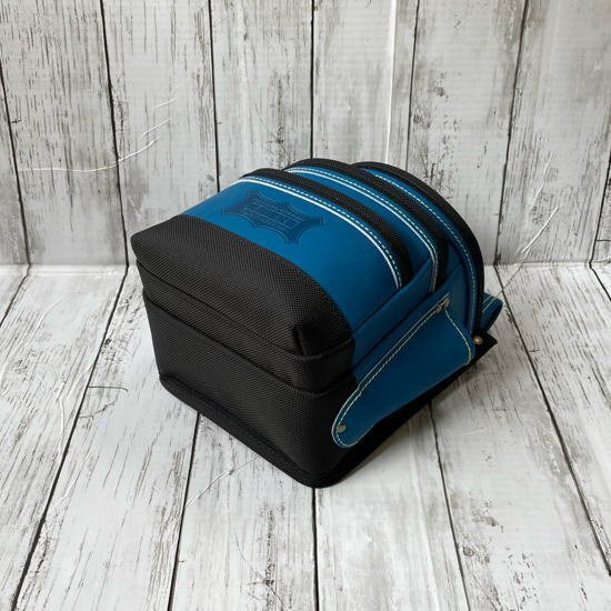 新品 ニックス 最高級グローブ革 3段腰袋 青革 バリスティックナイロン補強仕上 KGBL-301DD KNICKS_画像4