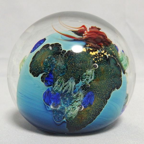 美品★Josh Simpson Inhabited Planet ペーパーウェイト 地球 宇宙 自然 プラネット ジョシュ・シンプソン★_画像3