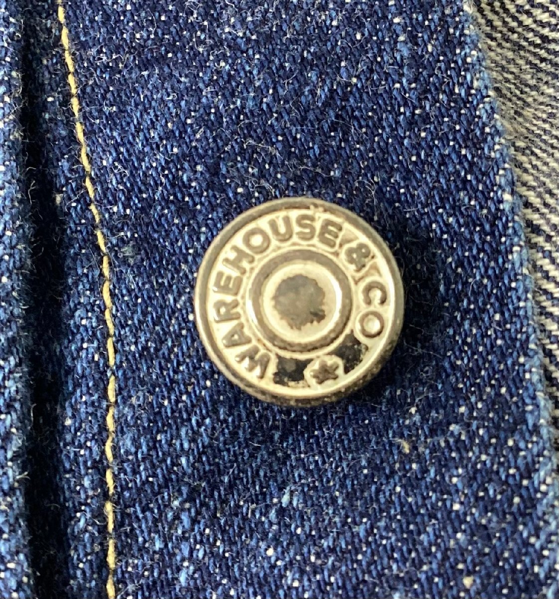 WAREHOUSE＆CO. lot 2001 ウエアハウス デニムジャケット Gジャン サイズ38 身幅：50cm 着丈：60cm ブルー系_画像8