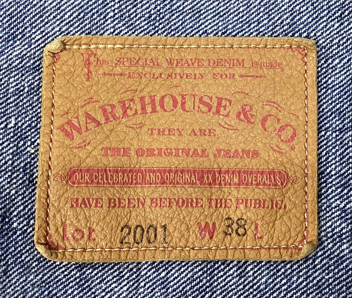 WAREHOUSE＆CO. lot 2001 ウエアハウス デニムジャケット Gジャン サイズ38 身幅：50cm 着丈：60cm ブルー系_画像3