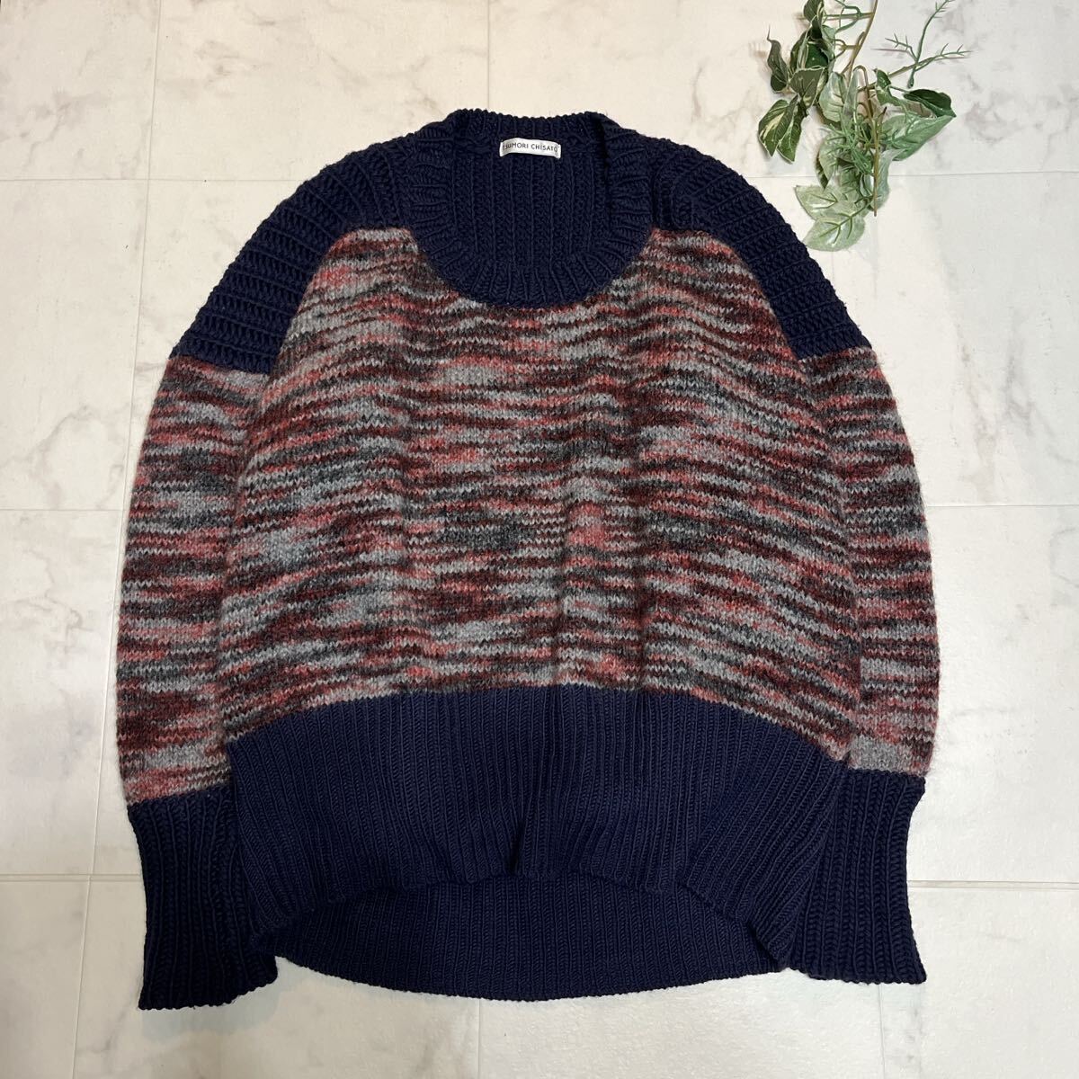 美品　TSUMORI CHISATO ウールモヘヤビックシルエットニット　2_画像1