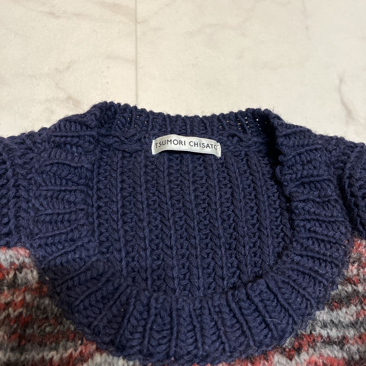 美品　TSUMORI CHISATO ウールモヘヤビックシルエットニット　2_画像2