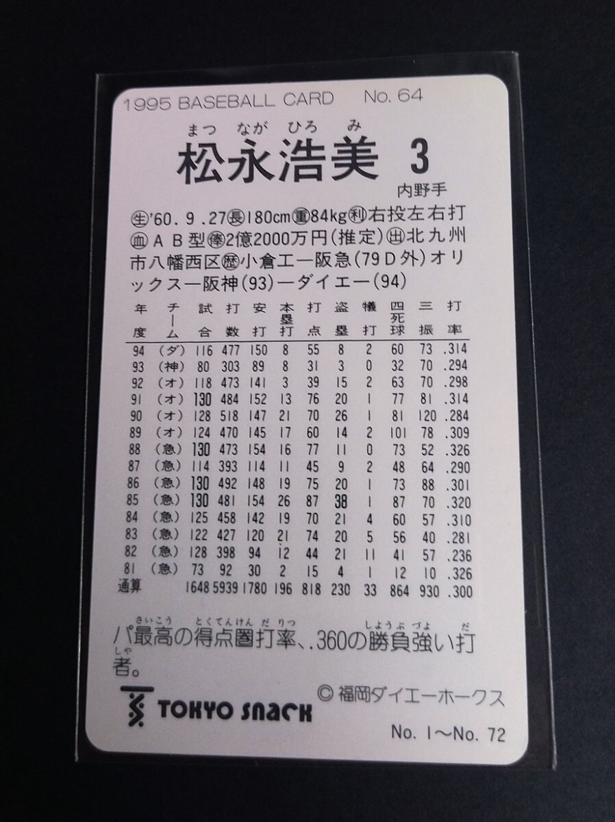 1995年カルビー 松永浩美(ダイエー)No,64。_画像2