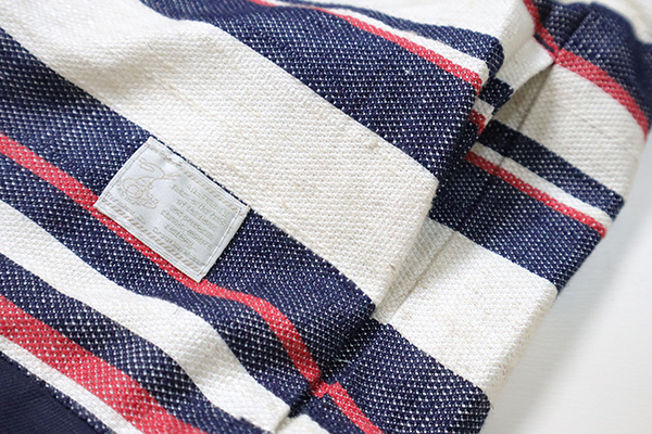 A(LeFRUDE)E ◆ マルチボーダー ヘンリーネック 半袖カットソー ネイビー×アイボリー S リネンブレンド Tシャツ アレフルード ◆QV11_画像6