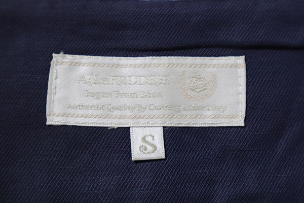 A(LeFRUDE)E ◆ マルチボーダー ヘンリーネック 半袖カットソー ネイビー×アイボリー S リネンブレンド Tシャツ アレフルード ◆QV11_画像8