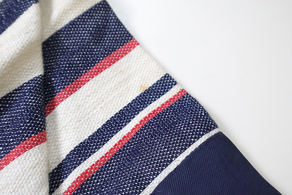 A(LeFRUDE)E ◆ マルチボーダー ヘンリーネック 半袖カットソー ネイビー×アイボリー S リネンブレンド Tシャツ アレフルード ◆QV11_画像10