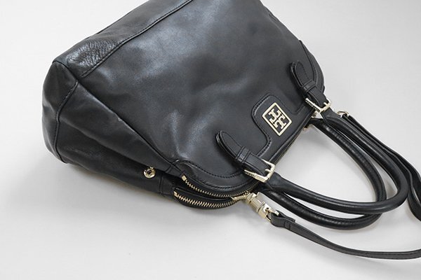 TORY BURCH ◆ レザー 2WAY バッグ 黒 ダブルTロゴ ハンドバッグ ショルダーバッグ トリーバーチ ◆G112_画像3