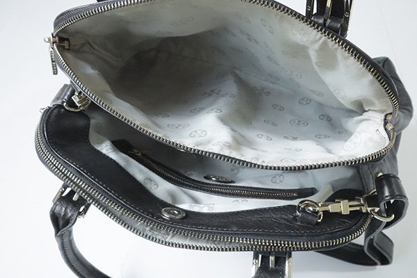 TORY BURCH ◆ レザー 2WAY バッグ 黒 ダブルTロゴ ハンドバッグ ショルダーバッグ トリーバーチ ◆G112_画像6