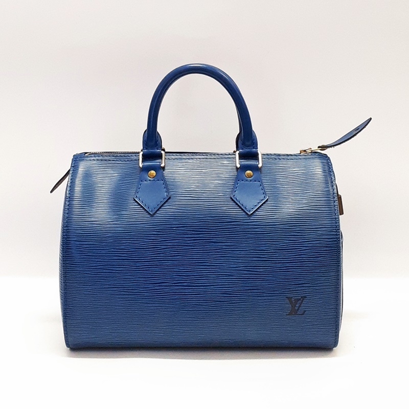 (完全現状品) LOUIS VUITTON エピ スピーディ25 M43015 ハンドバッグ ミニボストン トレドブルー パドロック(南京錠)付き ルイヴィトン_画像1