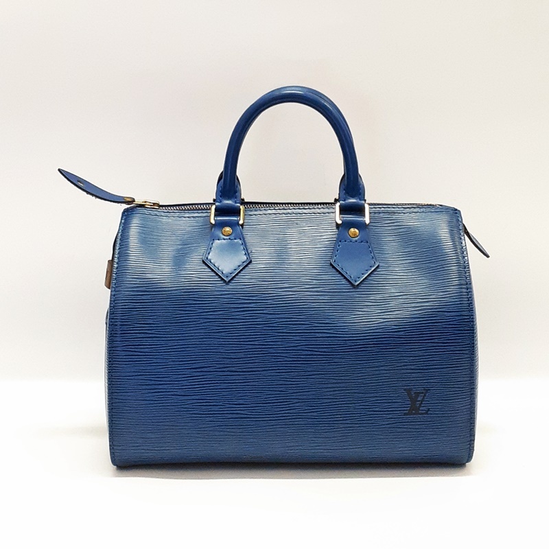 (完全現状品) LOUIS VUITTON エピ スピーディ25 M43015 ハンドバッグ ミニボストン トレドブルー パドロック(南京錠)付き ルイヴィトン_画像2