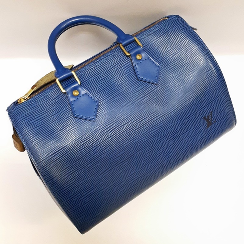 (完全現状品) LOUIS VUITTON エピ スピーディ25 M43015 ハンドバッグ ミニボストン トレドブルー パドロック(南京錠)付き ルイヴィトン_画像4