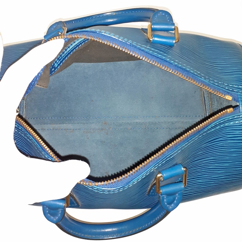 (完全現状品) LOUIS VUITTON エピ スピーディ25 M43015 ハンドバッグ ミニボストン トレドブルー パドロック(南京錠)付き ルイヴィトン_画像6