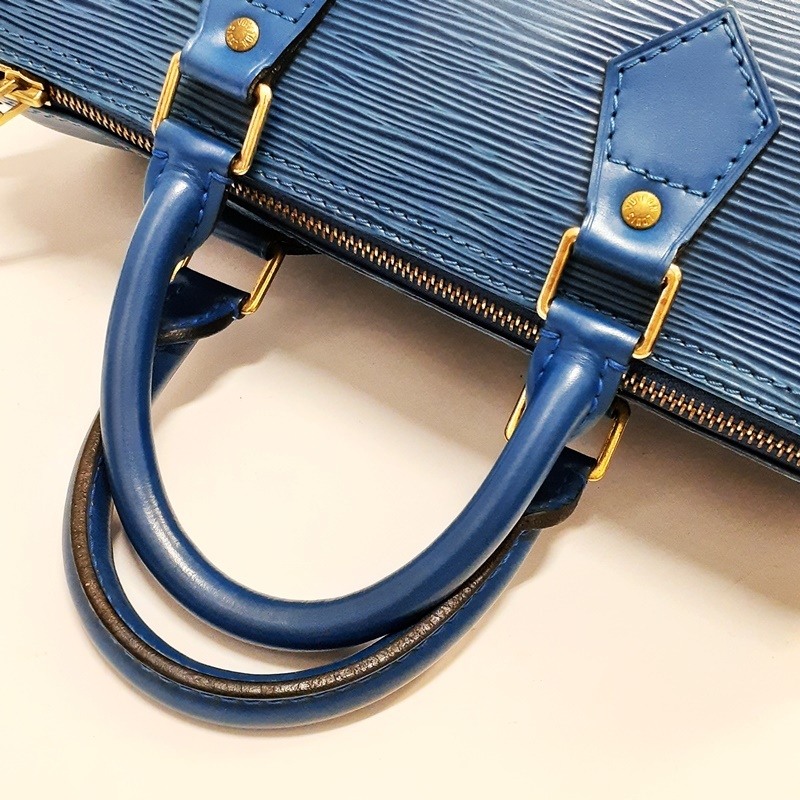 (完全現状品) LOUIS VUITTON エピ スピーディ25 M43015 ハンドバッグ ミニボストン トレドブルー パドロック(南京錠)付き ルイヴィトン_画像5