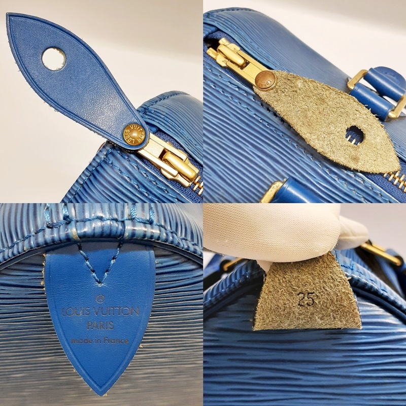 (完全現状品) LOUIS VUITTON エピ スピーディ25 M43015 ハンドバッグ ミニボストン トレドブルー パドロック(南京錠)付き ルイヴィトン_画像10