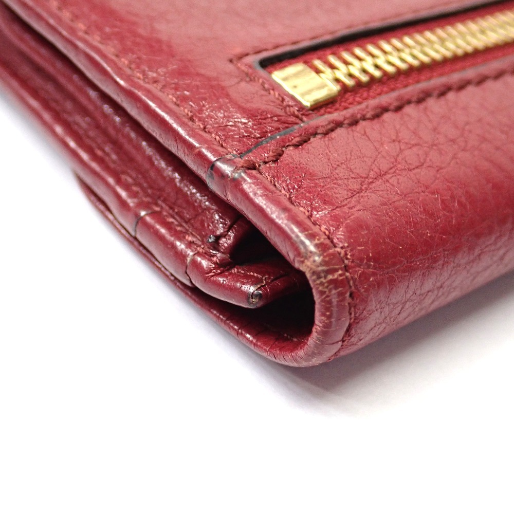 Ft632952 クロエ 長財布 二つ折り リボン 赤 レディース Chloe 中古_画像7