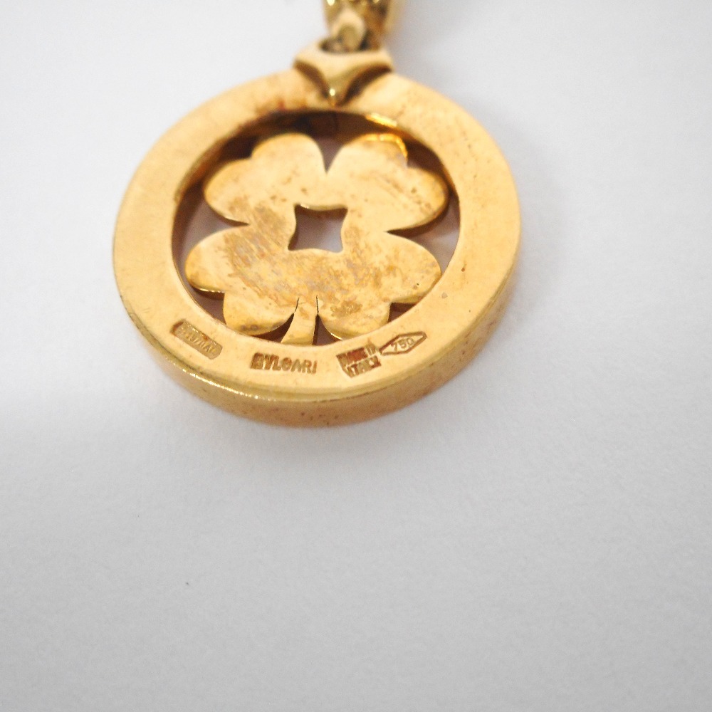 ID85193 BVLGARY подвеска с цепью тонн do clover K18(750)YG примерно 4.1g женский BVLGARI б/у 