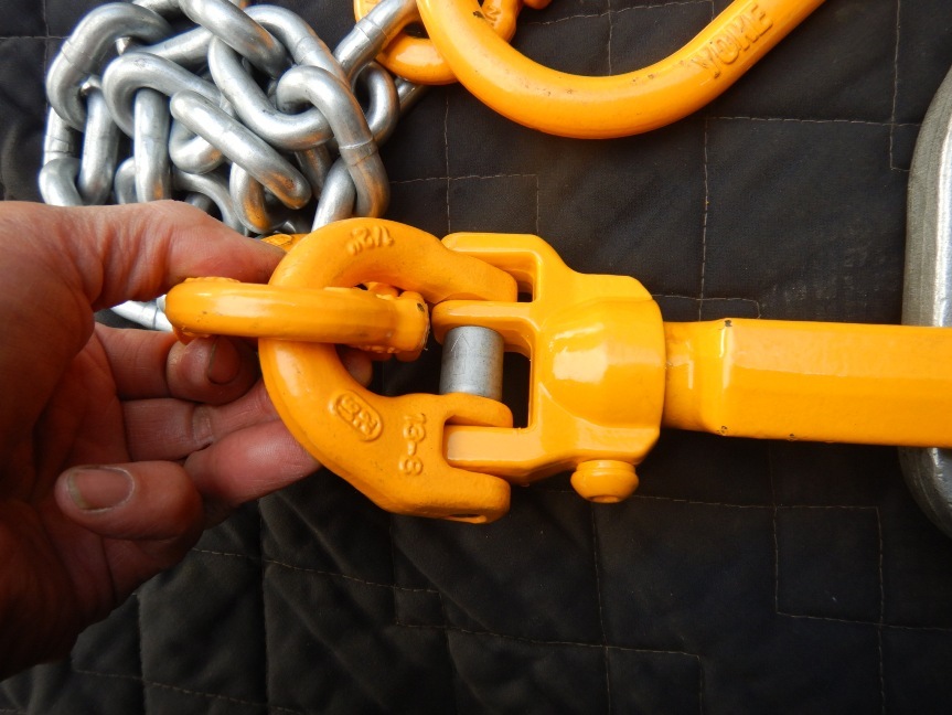 即決税0円中古程度上象印バールセッターBRC-032 敷鉄板吊り具チェーンスリング付 全長1200mm 荷重3,2t ロッキングスイベルフックBR032_画像9