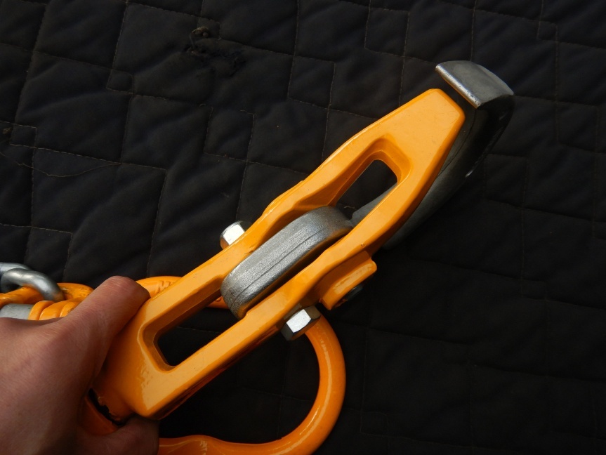 即決税0円中古程度上象印バールセッターBRC-032 敷鉄板吊り具チェーンスリング付 全長1200mm 荷重3,2t ロッキングスイベルフックBR032_画像4