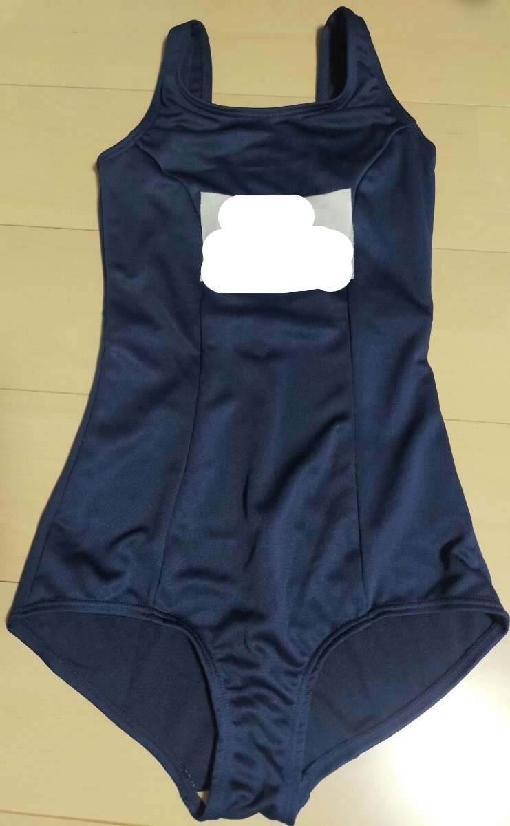 特大170サイズ　競泳水着　紺色　ネイビー　女の子用　レディース 水泳　スイミング　クリーニング済　ハイカット　即決_画像1