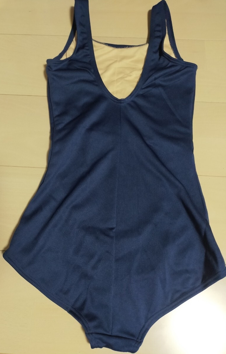 特大170サイズ　競泳水着　紺色　ネイビー　女の子用　レディース 水泳　スイミング　クリーニング済　ハイカット　即決_画像5