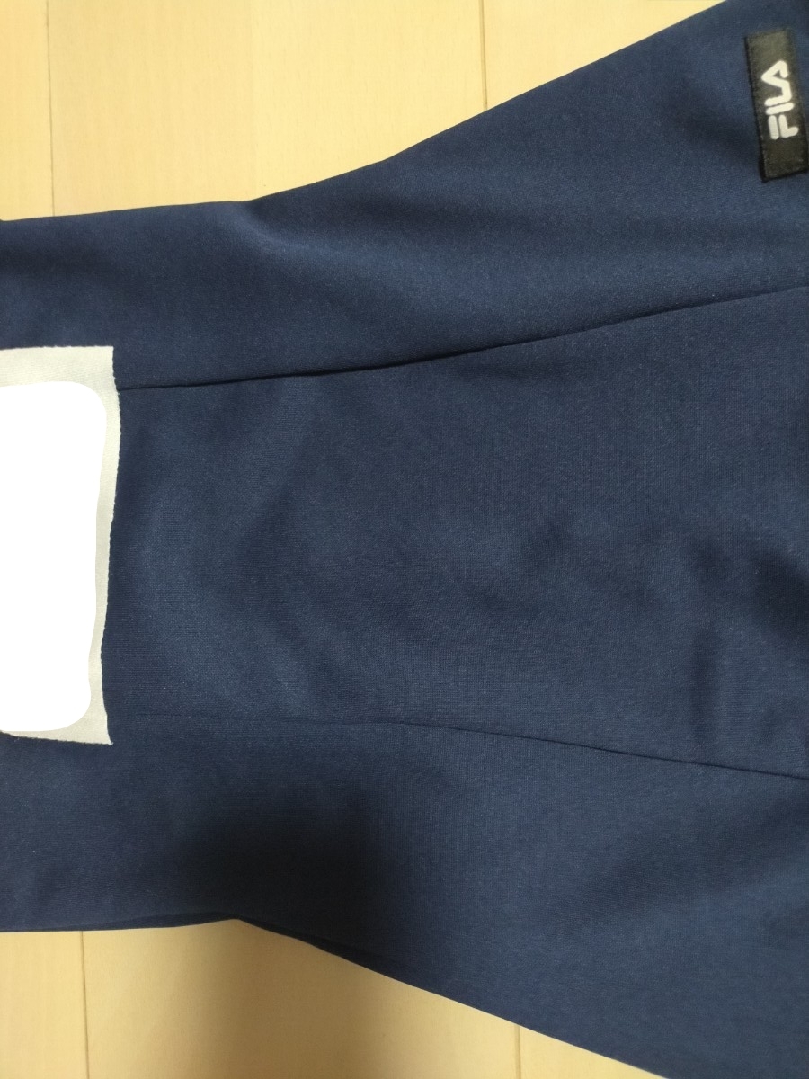 150サイズ FILA フィラ 競泳水着 紺色 ネイビー 女の子用 レディース 水泳 スイミング クリーニング済 ハイカット 1円スタート_画像3