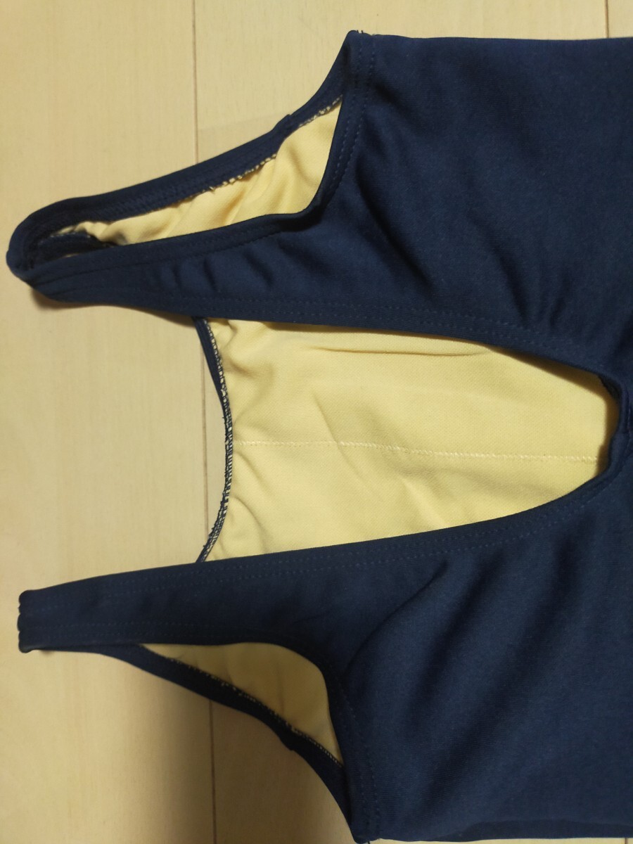 150サイズ FILA フィラ 競泳水着 紺色 ネイビー 女の子用 レディース 水泳 スイミング クリーニング済 ハイカット 1円スタート_画像6