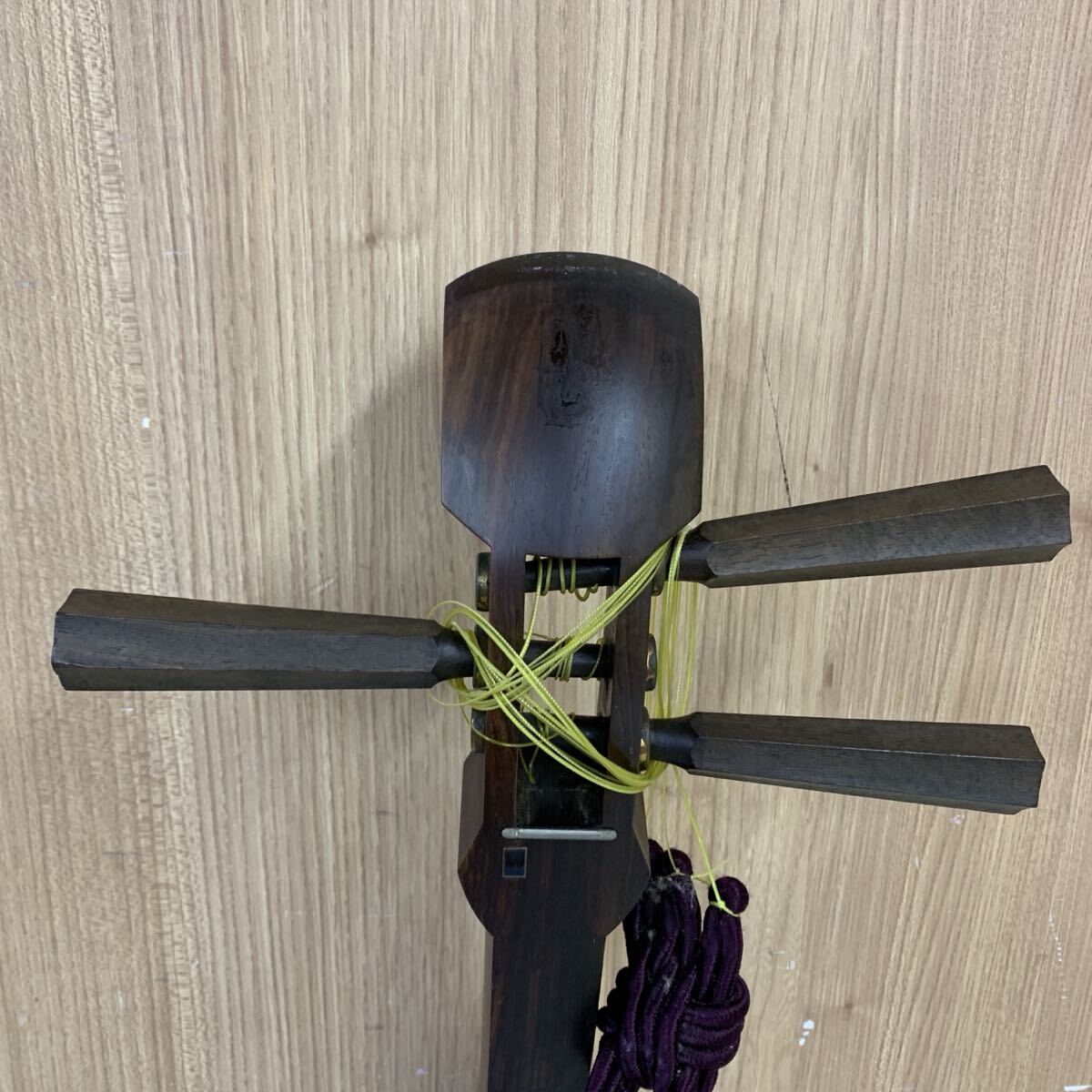 【B-0】 太棹 丸打胴 三味線 和楽器 東さわり 紅木？ 4841-24_画像4