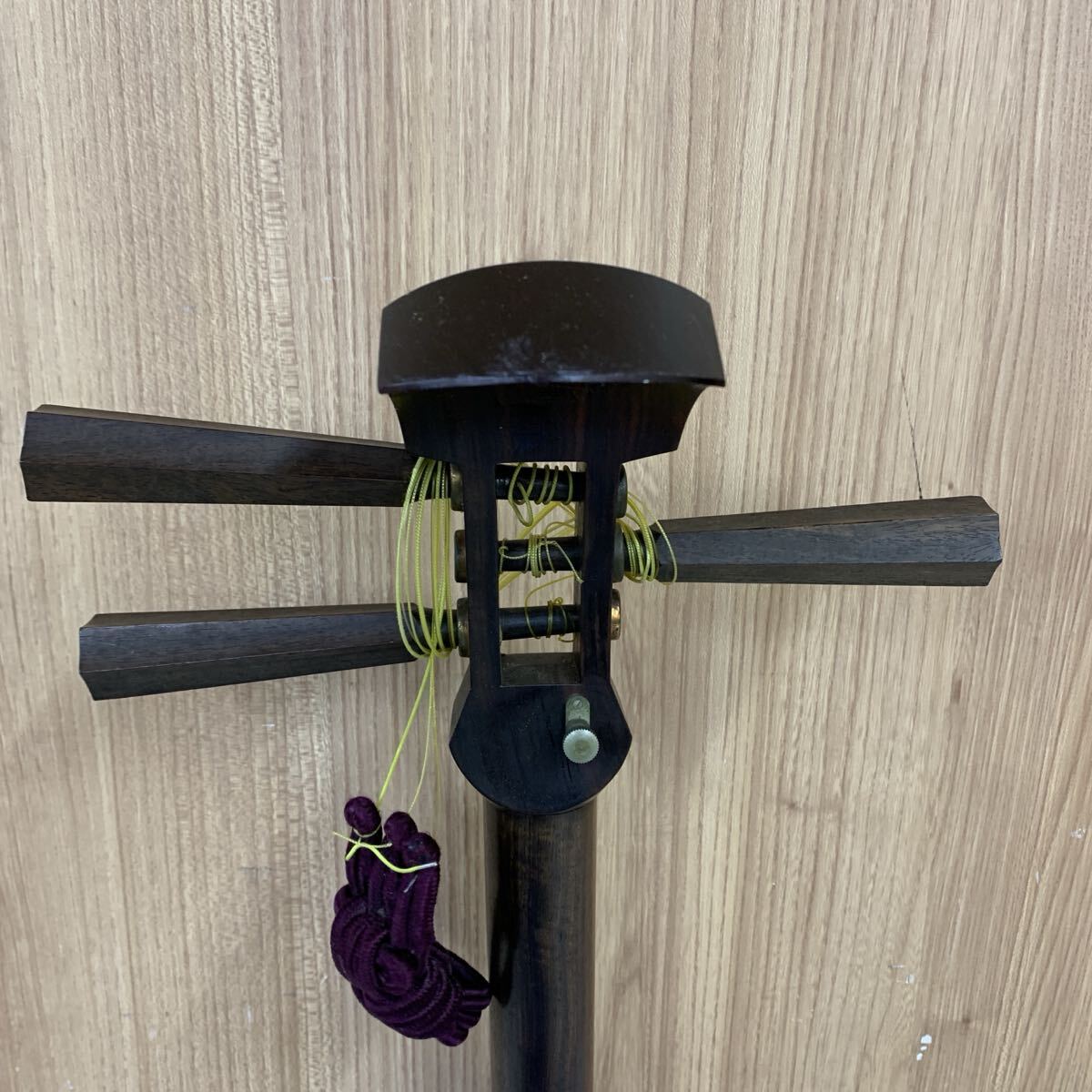 【B-0】 太棹 丸打胴 三味線 和楽器 東さわり 紅木？ 4841-24_画像5